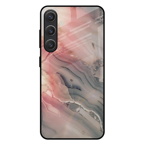 Pink And Grey Marble Glossy Case For Samsung Galaxy S25 Plus 5G