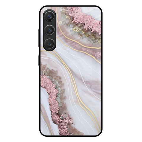 Pink & Gold Gllitter Marble Glossy Case for Samsung Galaxy S25 Plus 5G