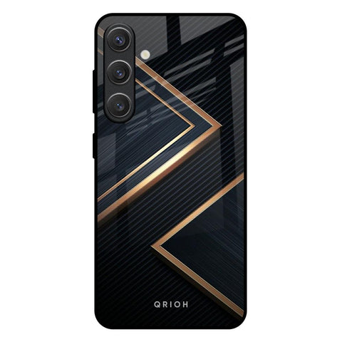 Sleek Golden & Navy Glossy Case for Samsung Galaxy S25 Plus 5G
