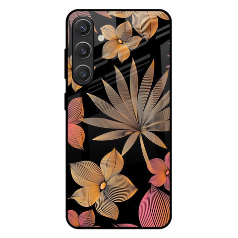 Lines Pattern Flowers Glossy Case for Samsung Galaxy S25 Plus 5G