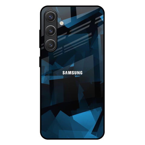 Polygonal Blue Box Glossy Case For Samsung Galaxy S25 Plus 5G