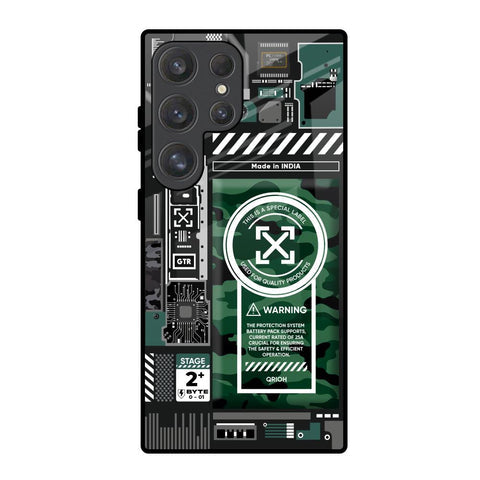 Green Camo Circuit Glossy Case for Samsung Galaxy S25 Ultra 5G