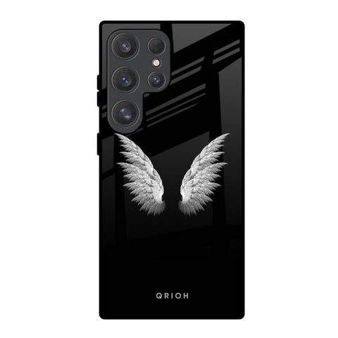 White Angel Wings Glossy Case for Samsung Galaxy S25 Ultra 5G