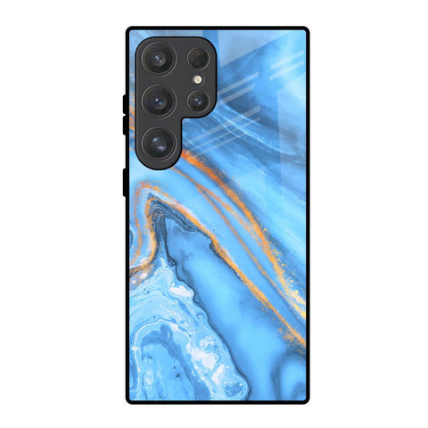Vibrant Blue Marble Glossy Case for Samsung Galaxy S25 Ultra 5G