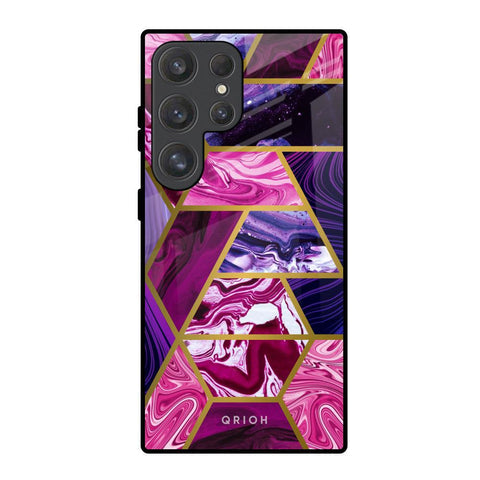 Electroplated Geometric Marble Glossy Case for Samsung Galaxy S25 Ultra 5G