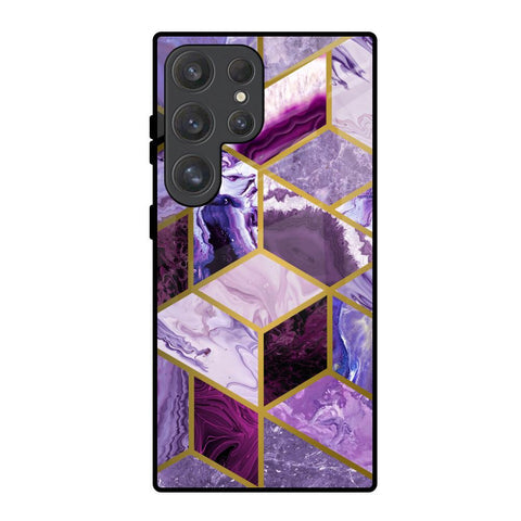 Purple Rhombus Marble Glossy Case for Samsung Galaxy S25 Ultra 5G
