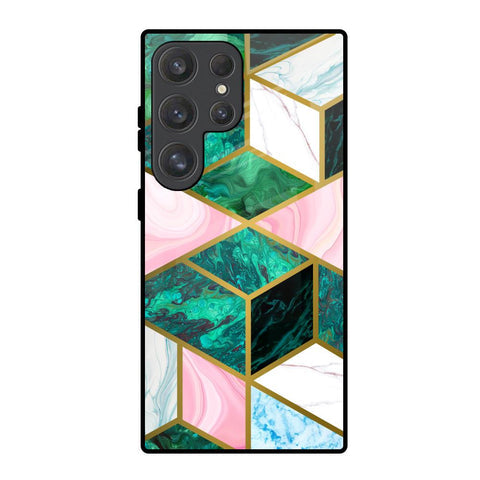 Seamless Green Marble Glossy Case for Samsung Galaxy S25 Ultra 5G