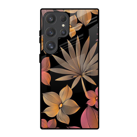 Lines Pattern Flowers Glossy Case for Samsung Galaxy S25 Ultra 5G