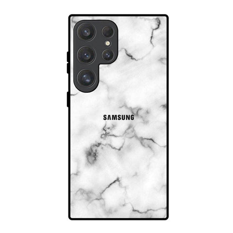 Satin White Marble Glossy Case for Samsung Galaxy S25 Ultra 5G