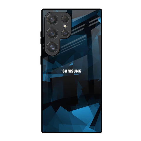 Polygonal Blue Box Glossy Case For Samsung Galaxy S25 Ultra 5G