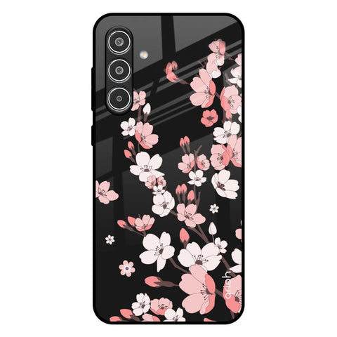 Black Cherry Blossom Glossy Case for Samsung Galaxy A56 5G