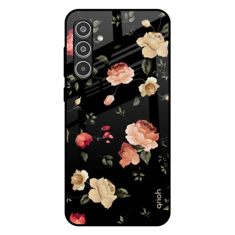 Black Spring Floral Glossy Case for Samsung Galaxy A56 5G