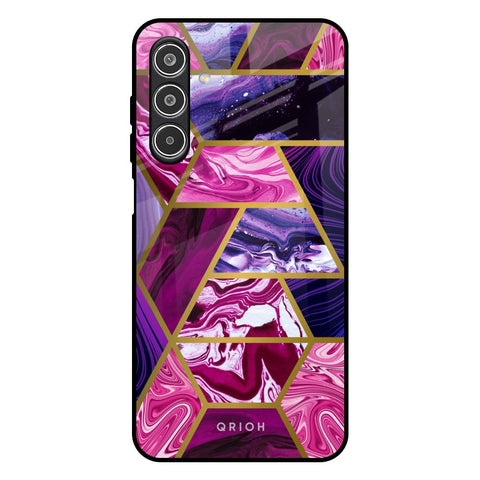 Electroplated Geometric Marble Glossy Case for Samsung Galaxy A26 5G