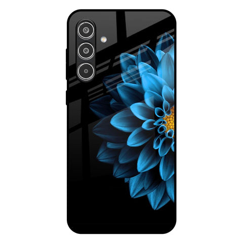Half Blue Flower Glossy Case for Samsung Galaxy A36 5G