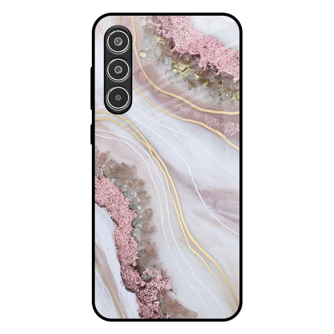 Pink & Gold Gllitter Marble Glossy Case for Samsung Galaxy A36 5G