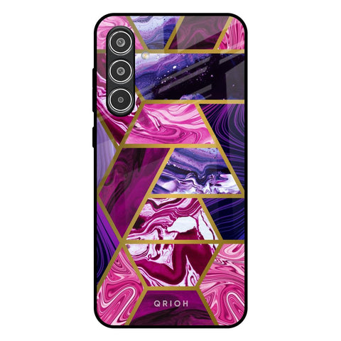Electroplated Geometric Marble Glossy Case for Samsung Galaxy A36 5G