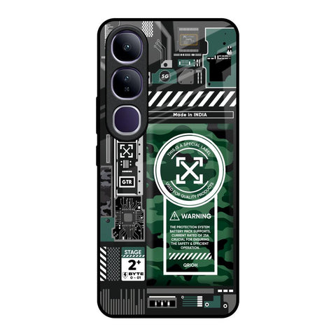 Green Camo Circuit Glossy Case for Vivo Y300 5G