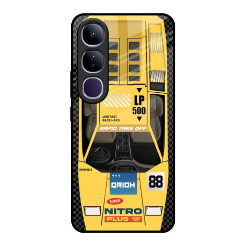 Yellow Racing Car Glossy Case for Vivo Y300 5G