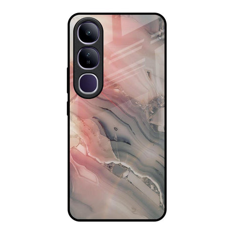Pink And Grey Marble Glossy Case For Vivo Y300 5G