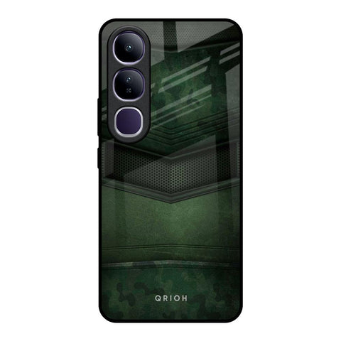 Green Leather Glossy Case for Vivo Y300 5G