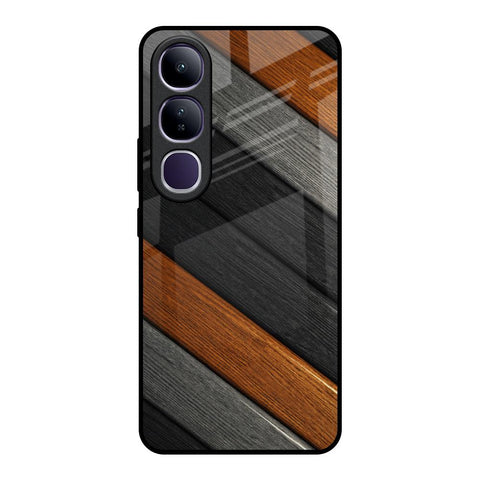 Tri Color Wood Glossy Case for Vivo Y300 5G