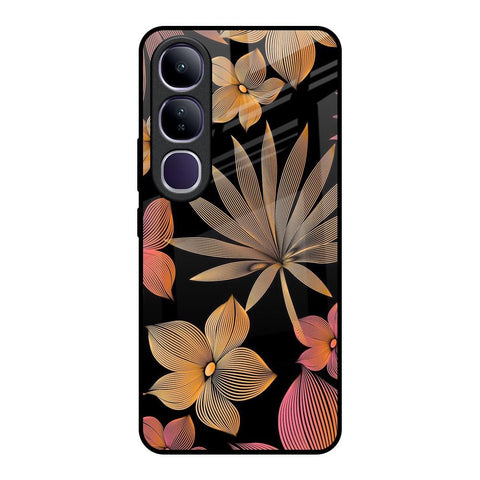 Lines Pattern Flowers Glossy Case for Vivo Y300 5G