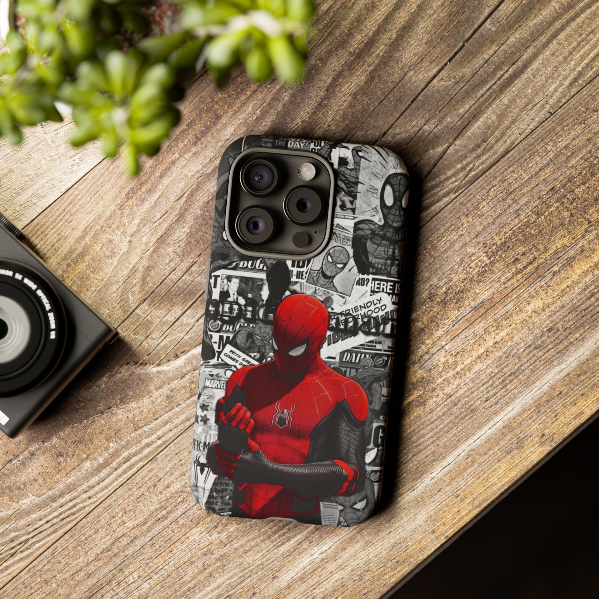 Red Mask Collage Premium Tough Shining Phone Case (Double Layer) Available For All iPhone Models