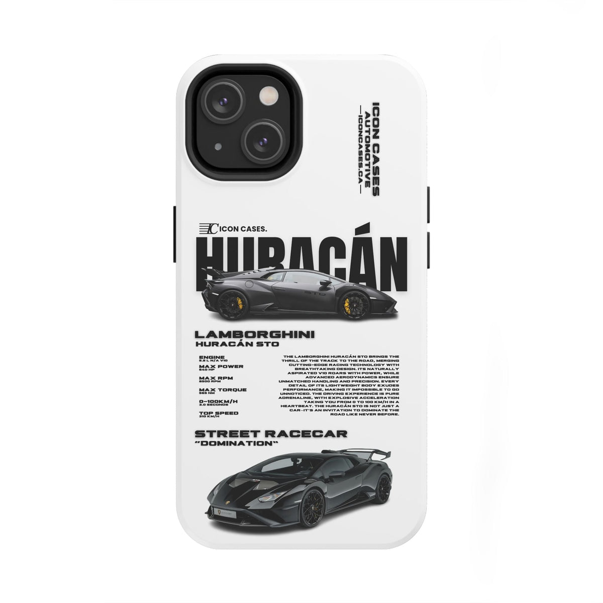 Lamborghini Huracan STO White Premium Tough Shining Phone Case (Double Layer) Available For All iPhone Models