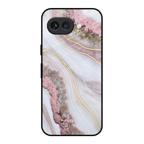 Pink & Gold Gllitter Marble Glossy Case for Google Pixel 9A