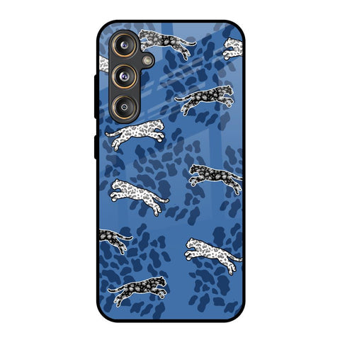 Blue Cheetah Glossy Case for Samsung Galaxy M55s