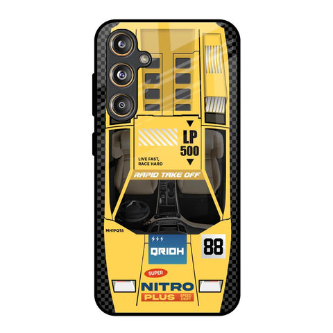 Yellow Racing Car Glossy Case for Samsung Galaxy M55s