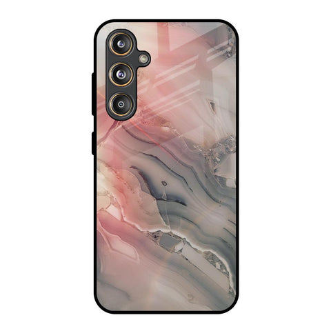 Pink And Grey Marble Glossy Case For Samsung Galaxy M55s