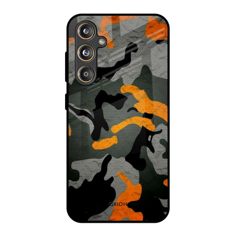 Camouflage Orange Glossy Case For Samsung Galaxy M55s