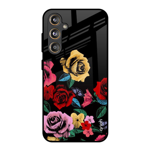 Floral Decorative Glossy Case For Samsung Galaxy M55s