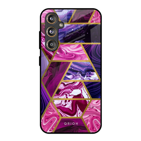 Electroplated Geometric Marble Glossy Case for Samsung Galaxy M55s