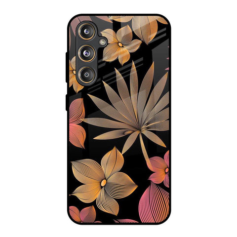 Lines Pattern Flowers Glossy Case for Samsung Galaxy M55s