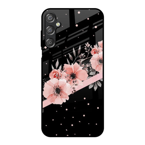 Floral Black Band Glossy Case For Samsung Galaxy F15 5G