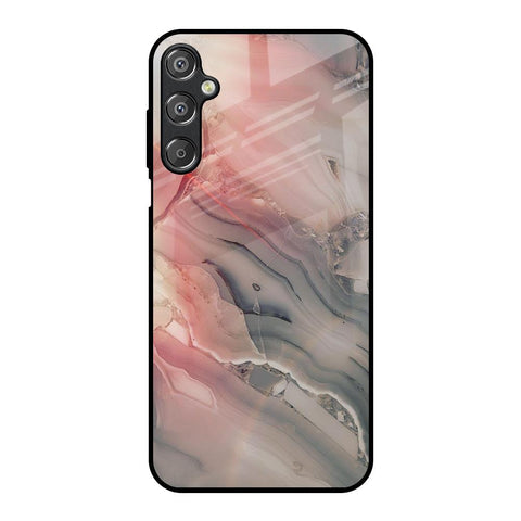 Pink And Grey Marble Glossy Case For Samsung Galaxy F15 5G