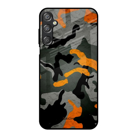 Camouflage Orange Glossy Case For Samsung Galaxy F15 5G