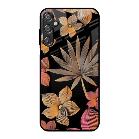 Lines Pattern Flowers Glossy Case for Samsung Galaxy F15 5G