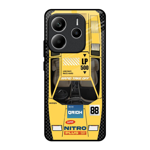 Yellow Racing Car Glossy Case for Redmi Note 14 5G