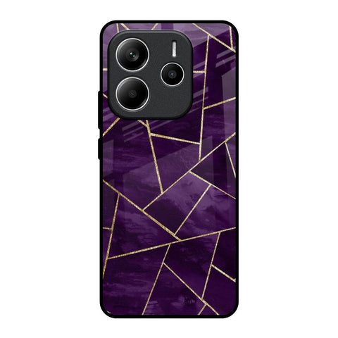 Geometric Purple Glossy Case For Redmi Note 14 5G