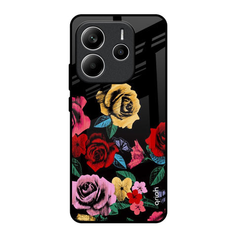 Floral Decorative Glossy Case For Redmi Note 14 5G