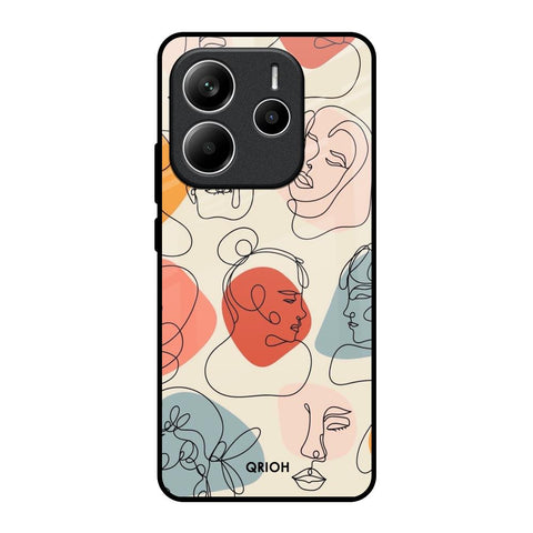 Abstract Faces Glossy Case for Redmi Note 14 5G