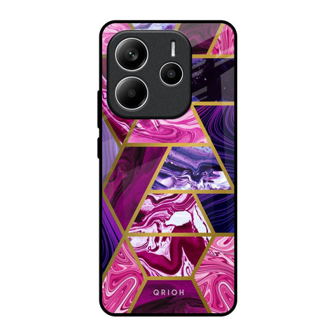 Electroplated Geometric Marble Glossy Case for Redmi Note 14 5G