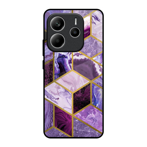 Purple Rhombus Marble Glossy Case for Redmi Note 14 5G