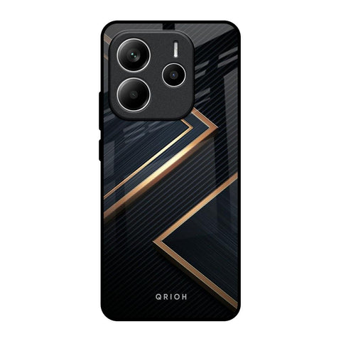 Sleek Golden & Navy Glossy Case for Redmi Note 14 5G