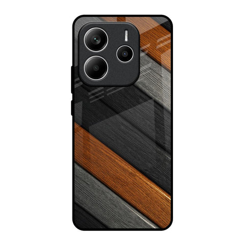 Tri Color Wood Glossy Case for Redmi Note 14 5G