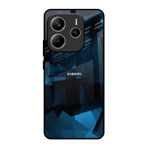 Polygonal Blue Box Glossy Case For Redmi Note 14 5G