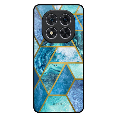 Turquoise Geometrical Marble Glossy Case for Redmi Note 14 Pro 5G